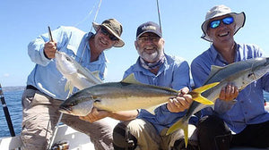 Triple Kingfish hook up on microjigs