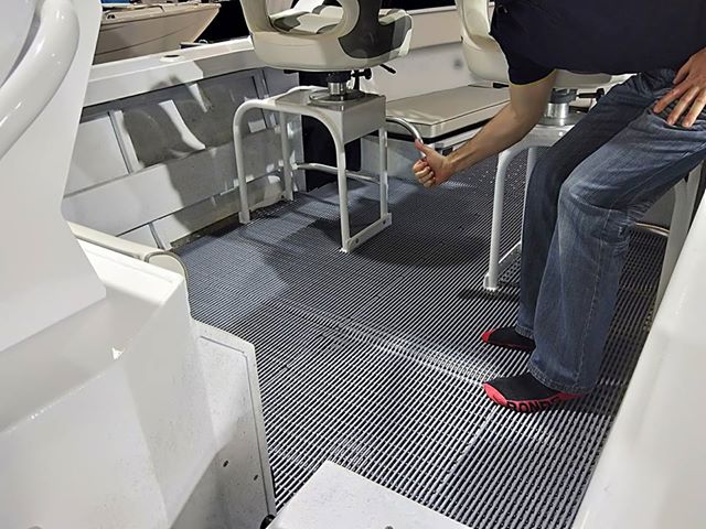 Joels boat complete with deck matting