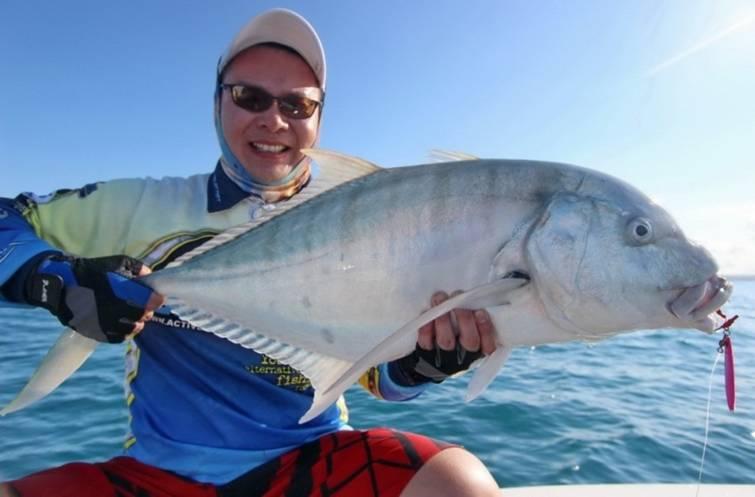 Large fish caught while micro jigging near Mission Beach, Queensland