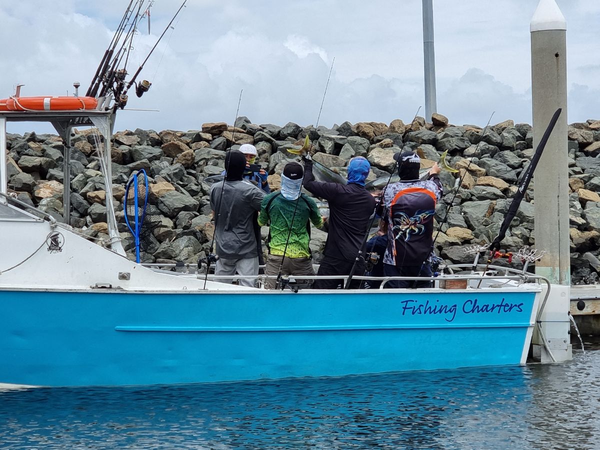 Sydney kingfish catch photographed at the Botany Bay boat ramp in January 2022