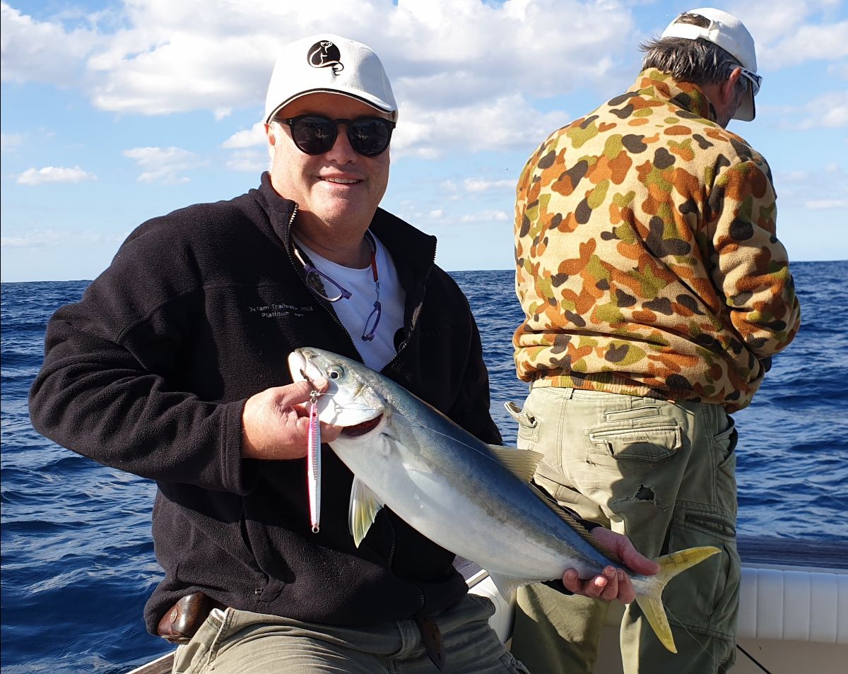 James Taylor with a 67 cm kingfish and 100 g jig at Texas Reef